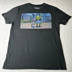 DreamWorks Shrek and Donkey Graphic T Shirt Men's Medium Black Movie Tee